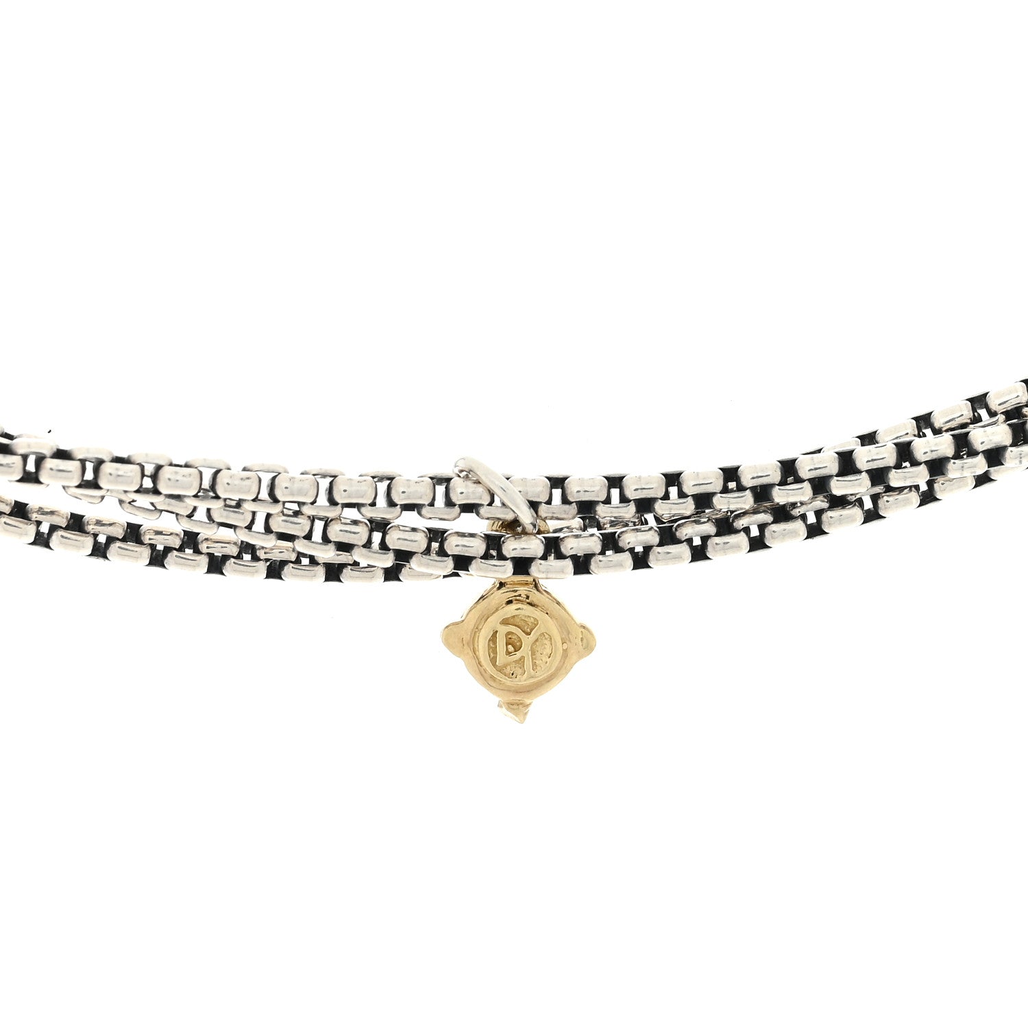 David Yurman Sterling Silver 18K Yellow Gold Pearl Lariat Necklace 4 of 4
