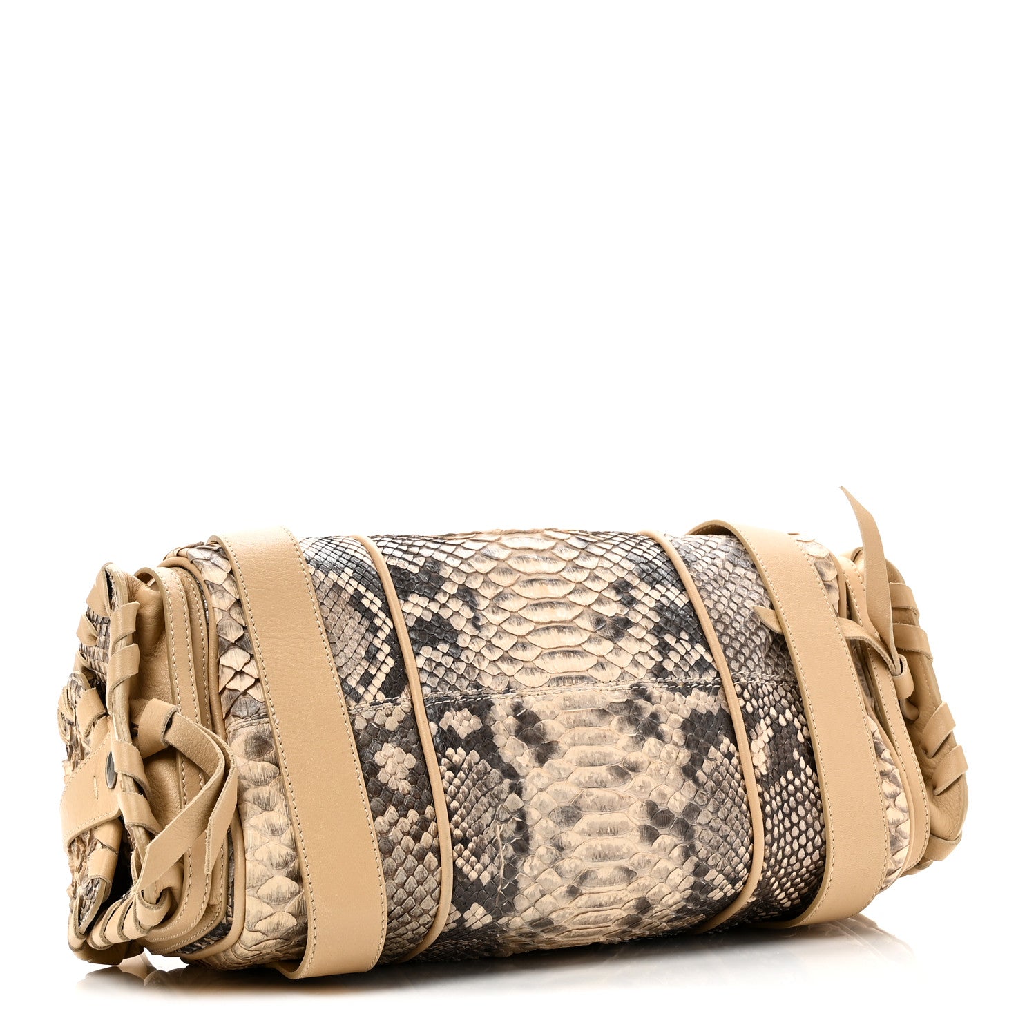 Chloe Snakeskin Calfskin Silverado Shoulder Bag Marbre 4 of 9