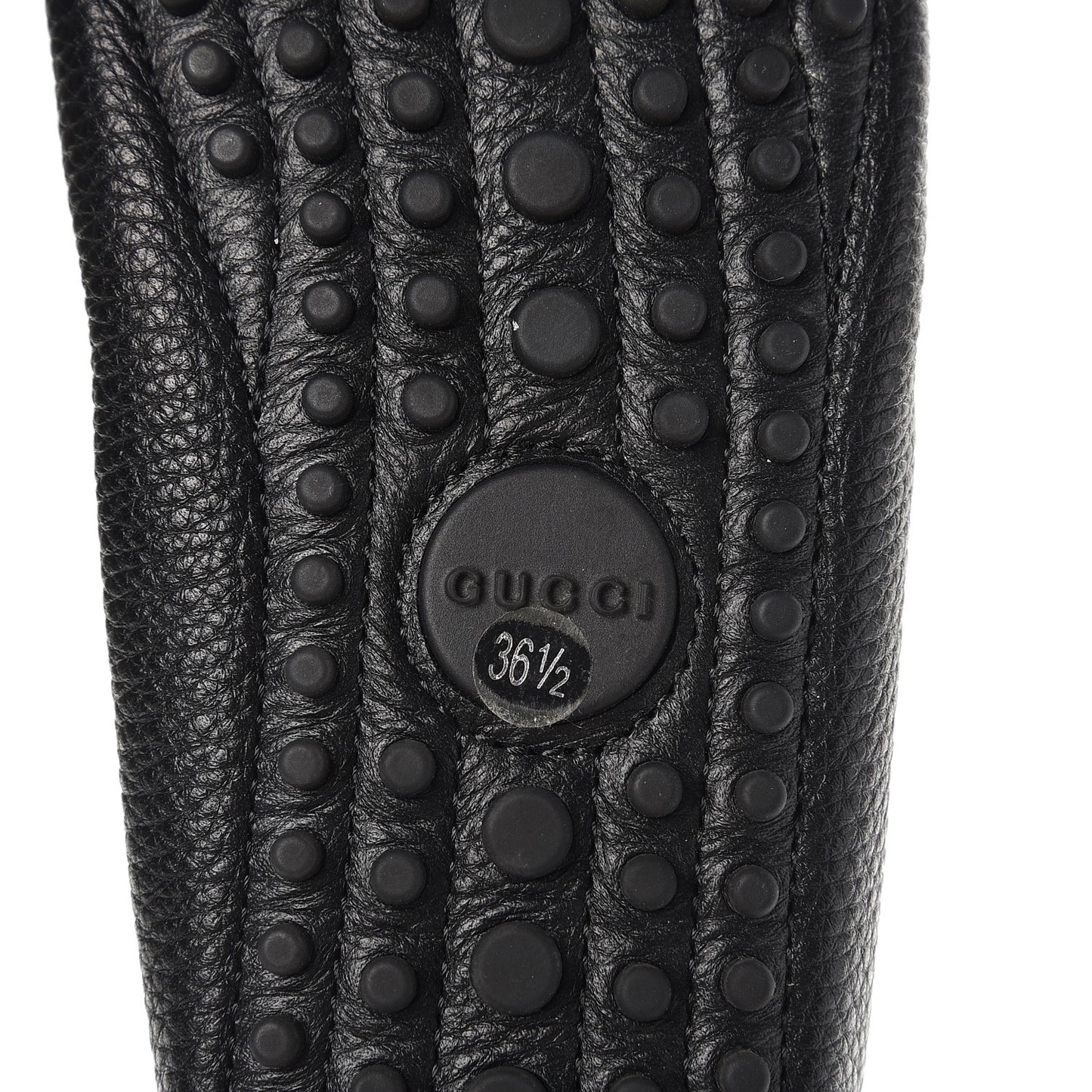 Calfskin Horsebit Web Driver Loafers 36.5 Black