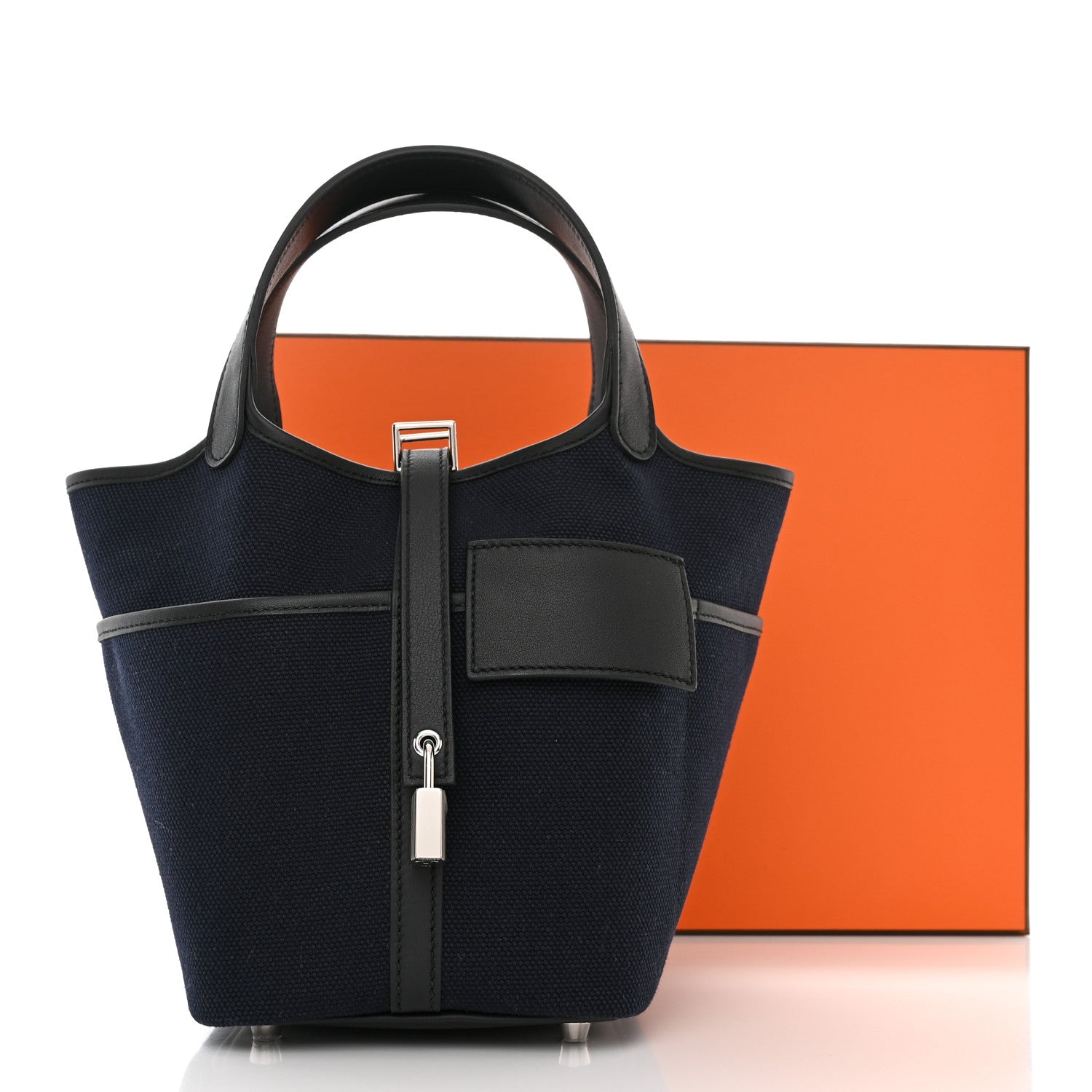 Hermes Toile Goeland Swift Cargo Picotin Lock 18 Bleu Marine 11 of 11