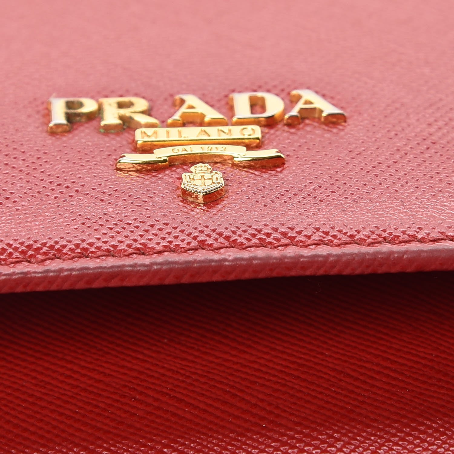 Prada Saffiano Metal Flap Wallet With Strap Fuoco 19 of 20