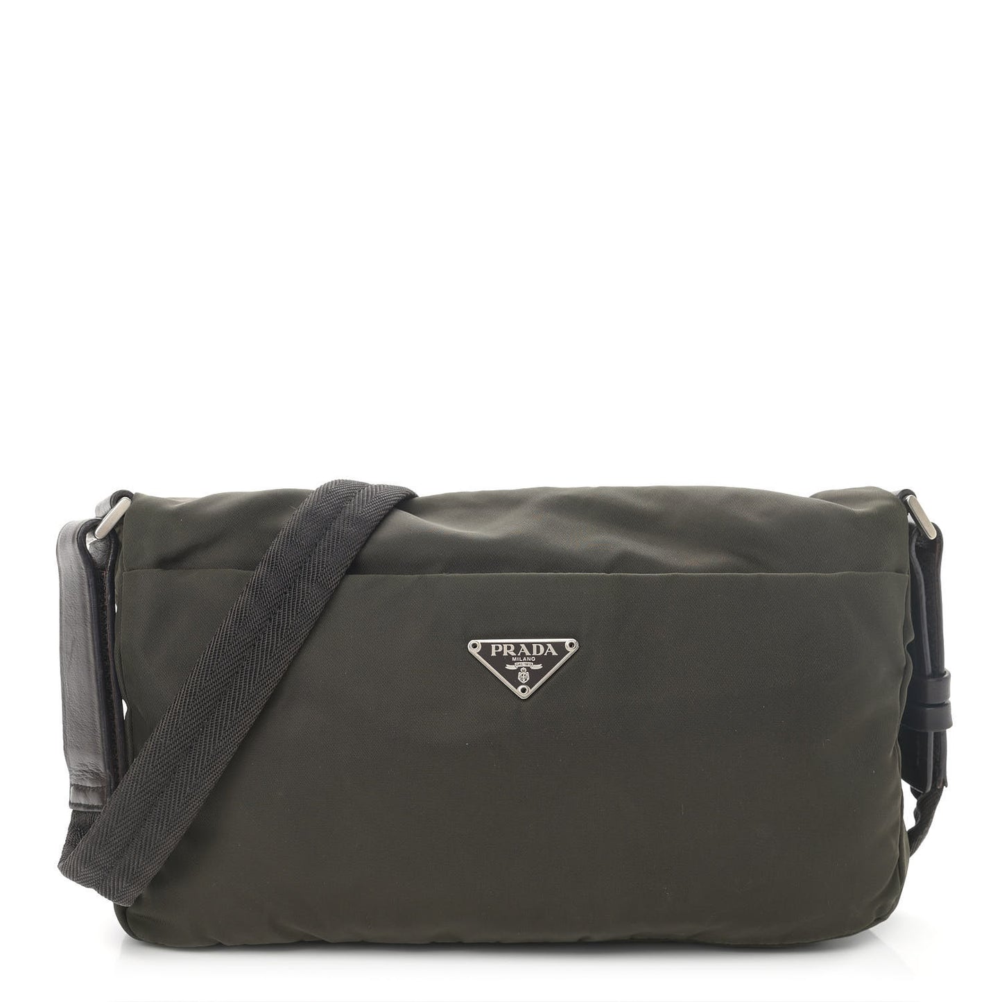 Tessuto Nylon Messenger Bag Green