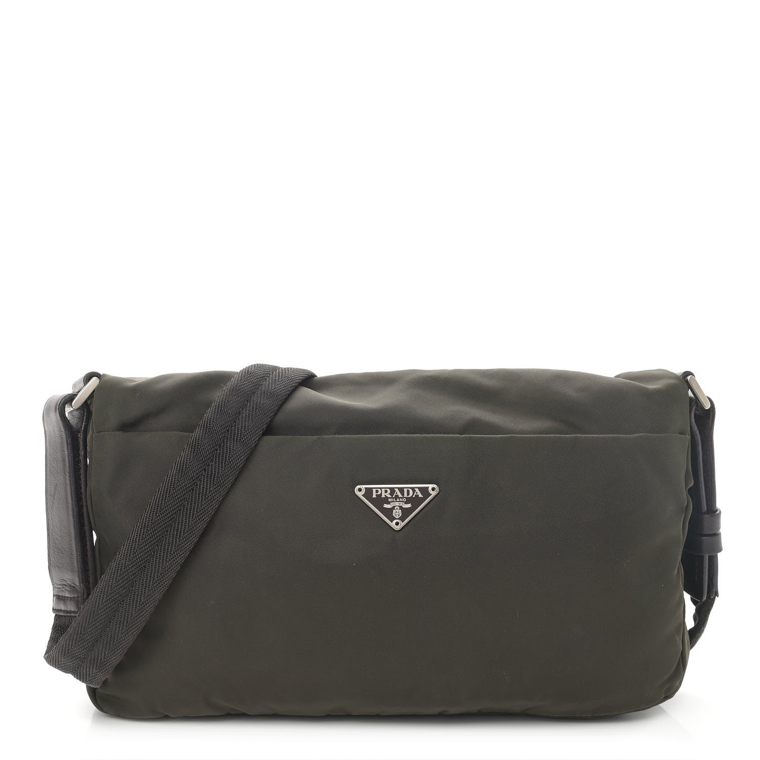 Prada Tessuto Nylon Messenger Bag Green 1 of 14