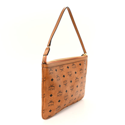 MCM Visetos Liz Shopper Tote Pouch Cognac 3 of 10