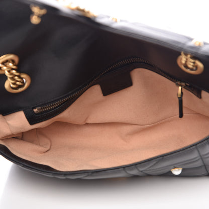 Gucci Calfskin Matelasse Studded Small Pearly GG Marmont Shoulder Bag Black 5 of 9