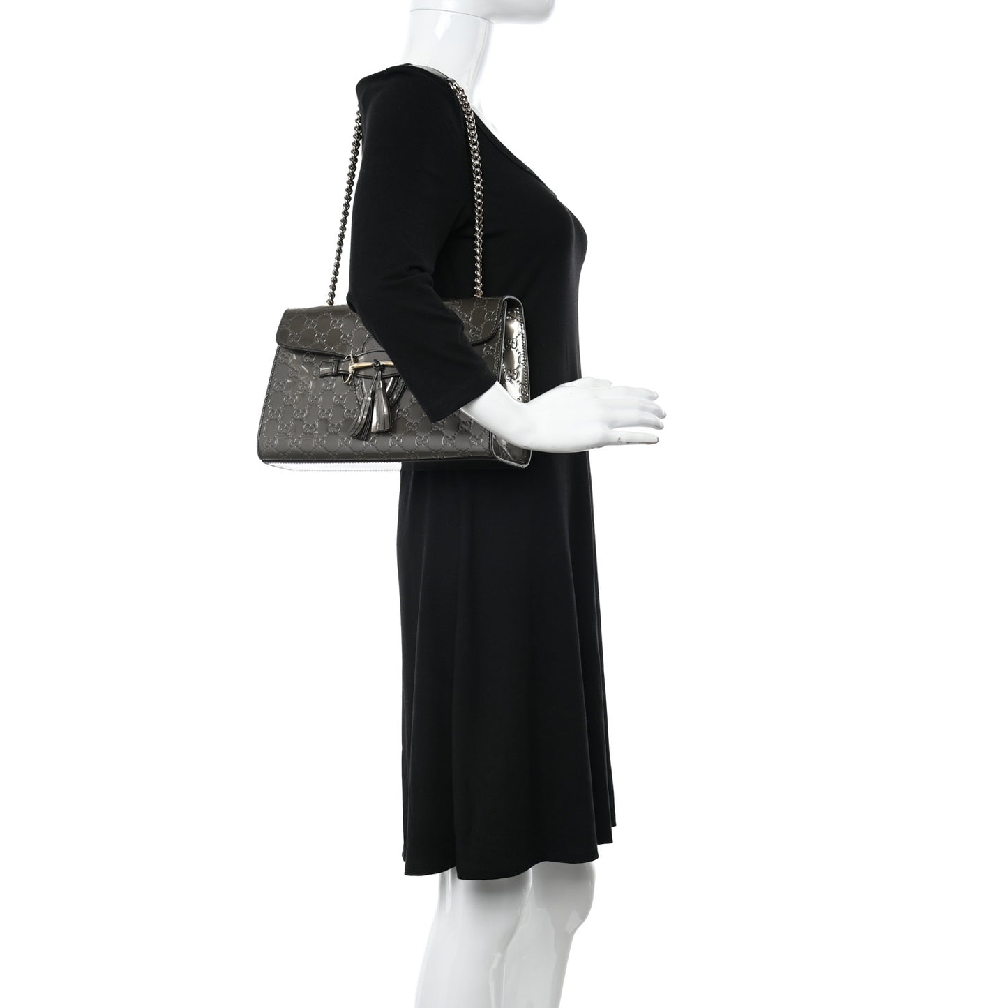 Shine Guccissima Medium Emily Chain Shoulder Bag Sasso