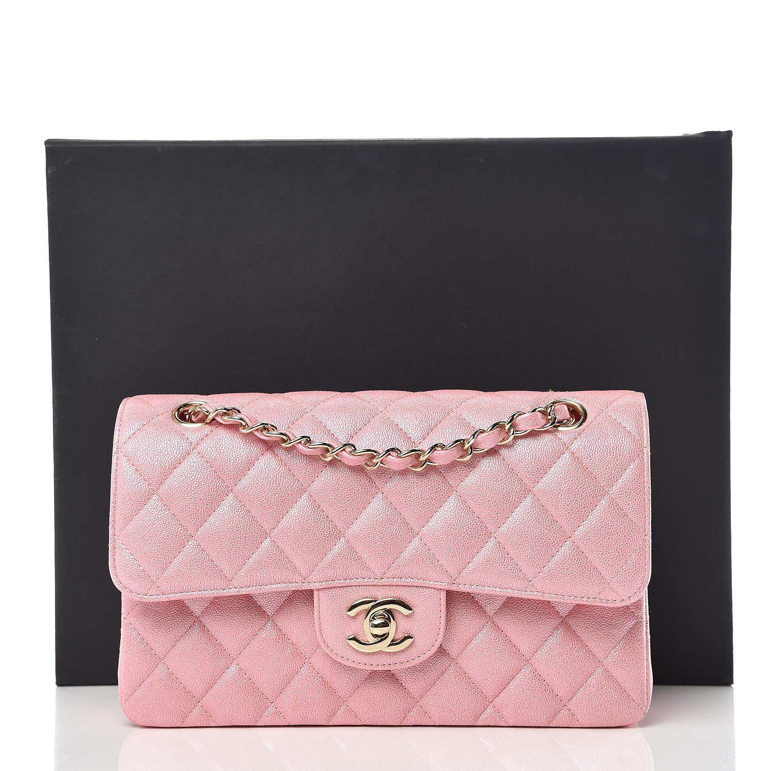 Chanel Iridescent Caviar Quilted Small Double Flap Pink 11 of 11