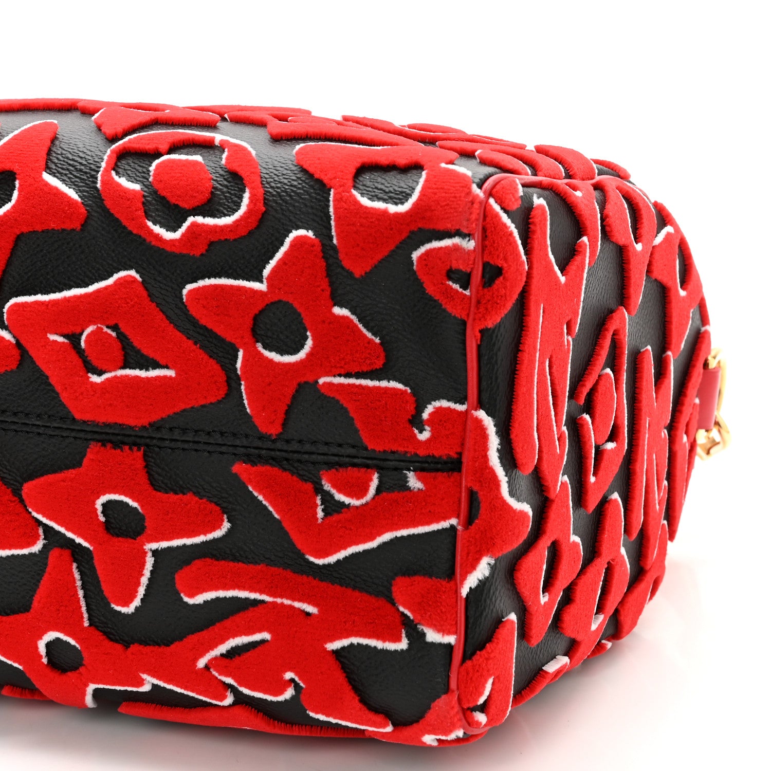 Louis Vuitton X UF Tufted Monogram Speedy Bandouliere 25 Black Red 9 of 9