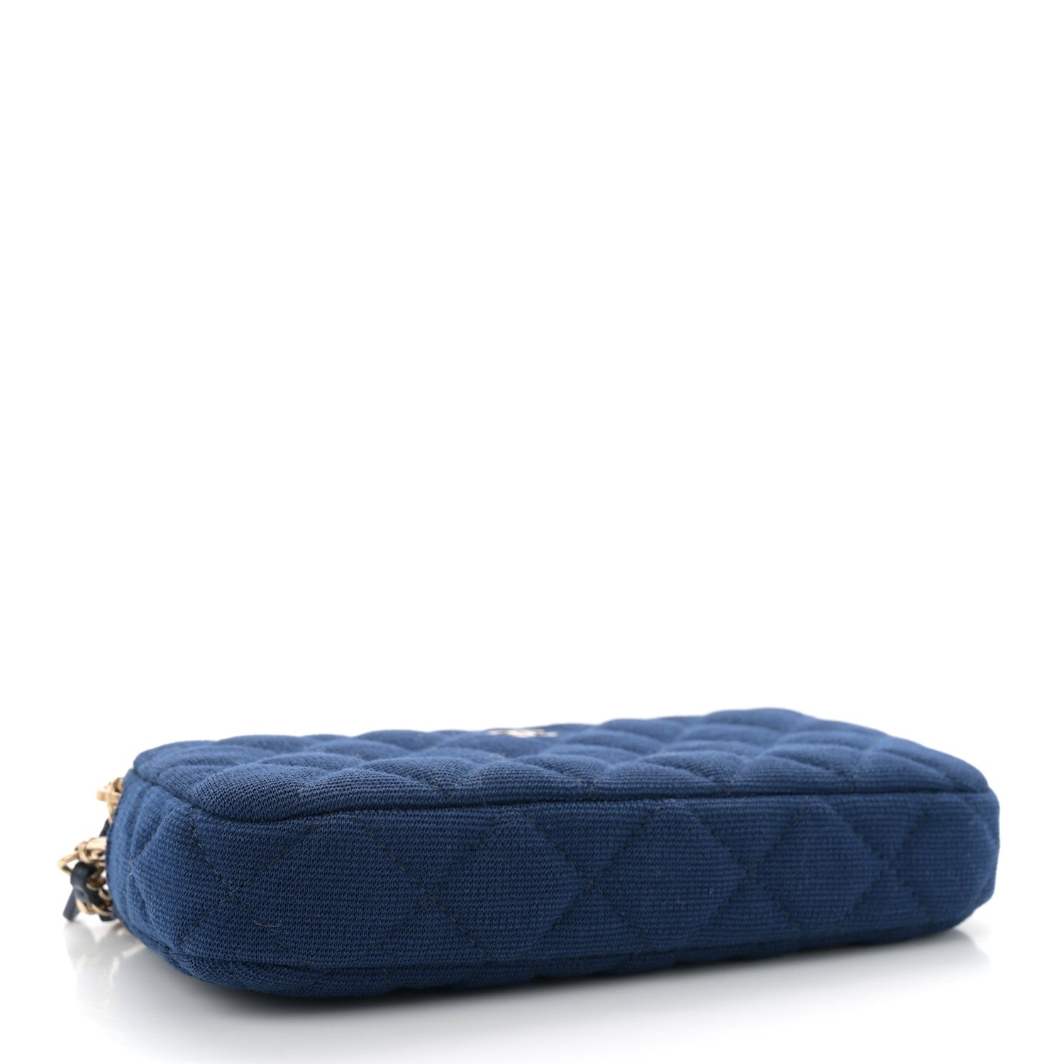 Chanel Jersey Quilted Small Clutch With Chain Navy 4 of 11