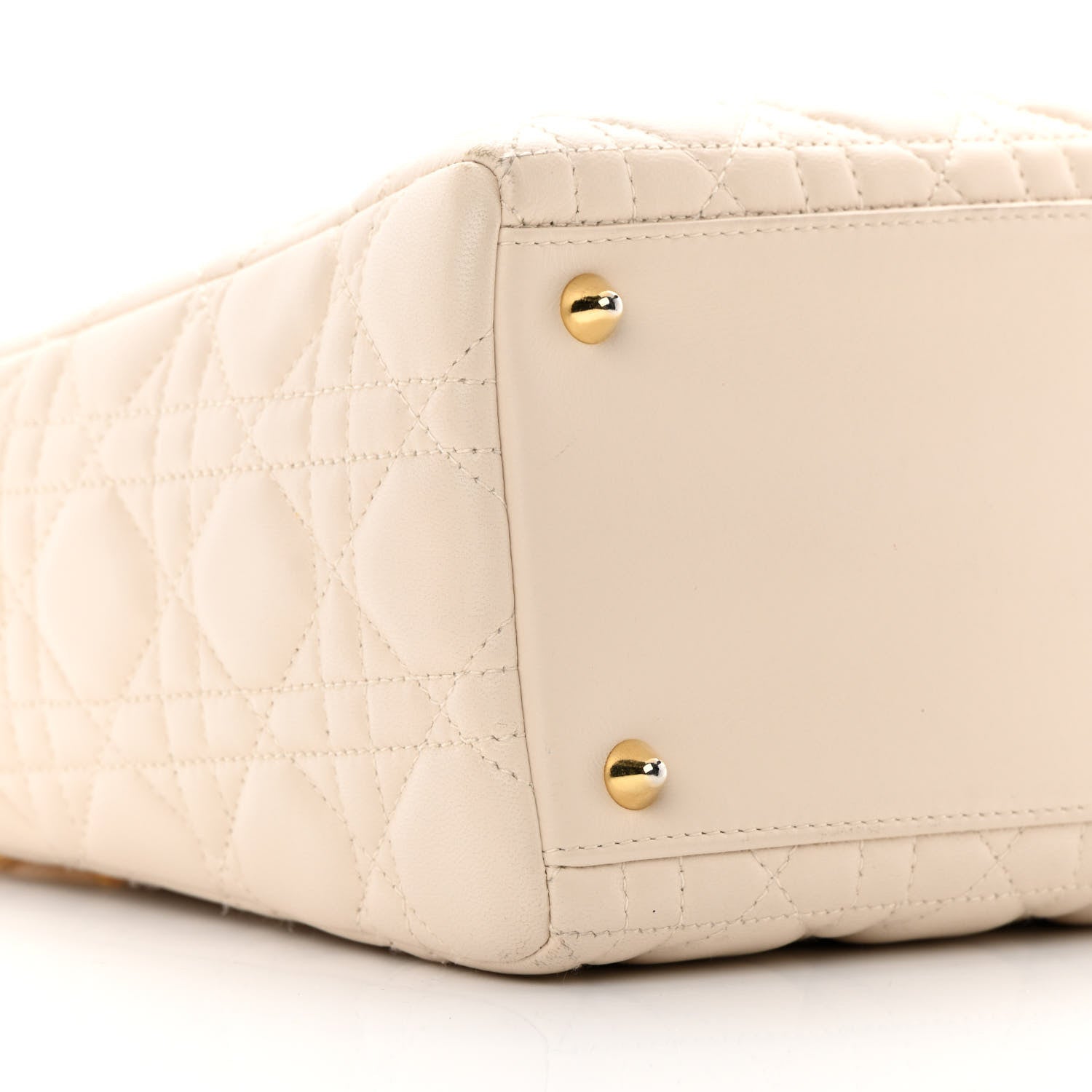 Christian Dior Lambskin Cannage Medium Lady Dior Light Beige 9 of 18