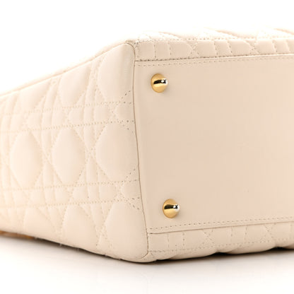 Christian Dior Lambskin Cannage Medium Lady Dior Light Beige 9 of 18