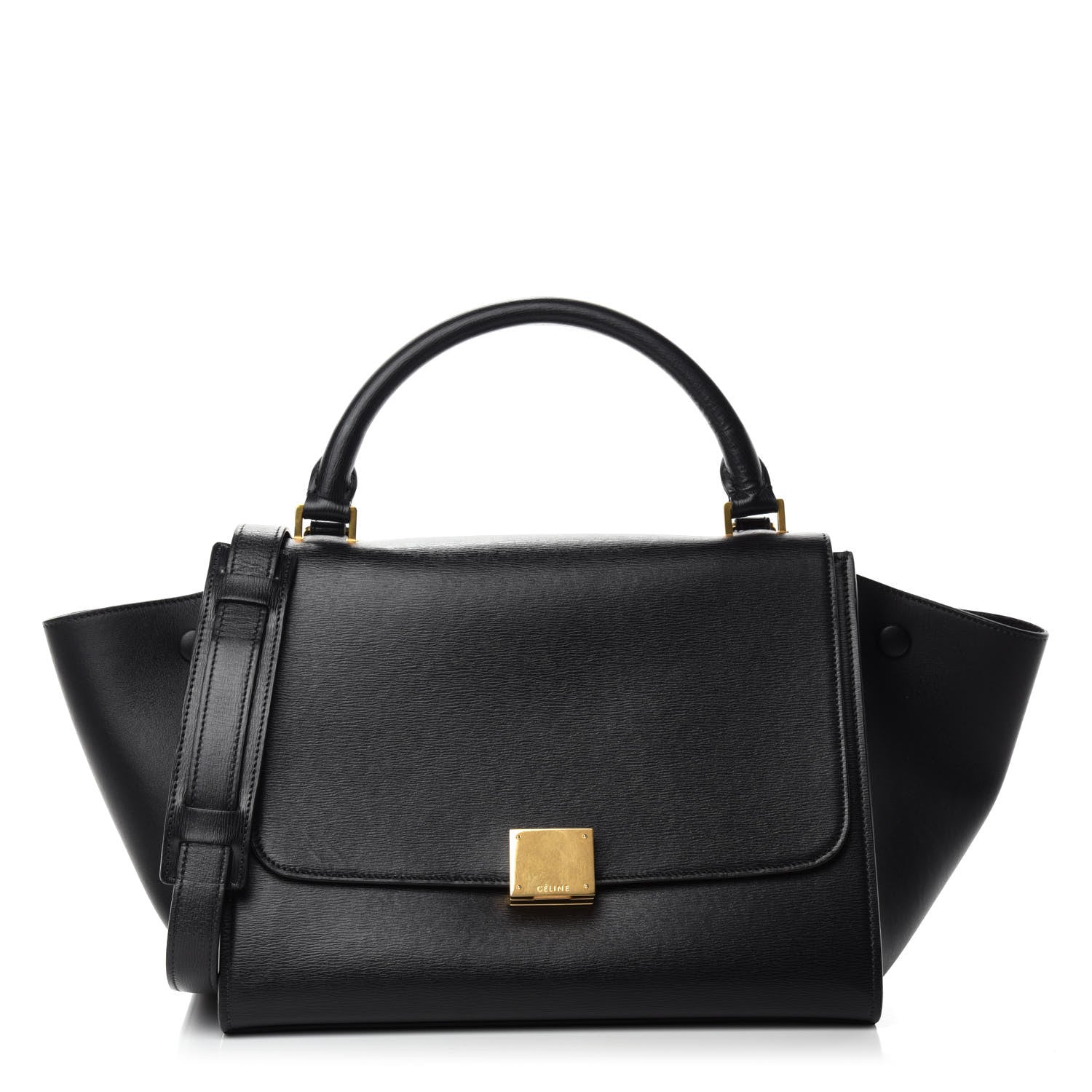Celine Liege Calfskin Small Trapeze Black 1 of 9
