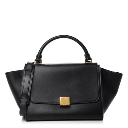 Celine Liege Calfskin Small Trapeze Black 1 of 9