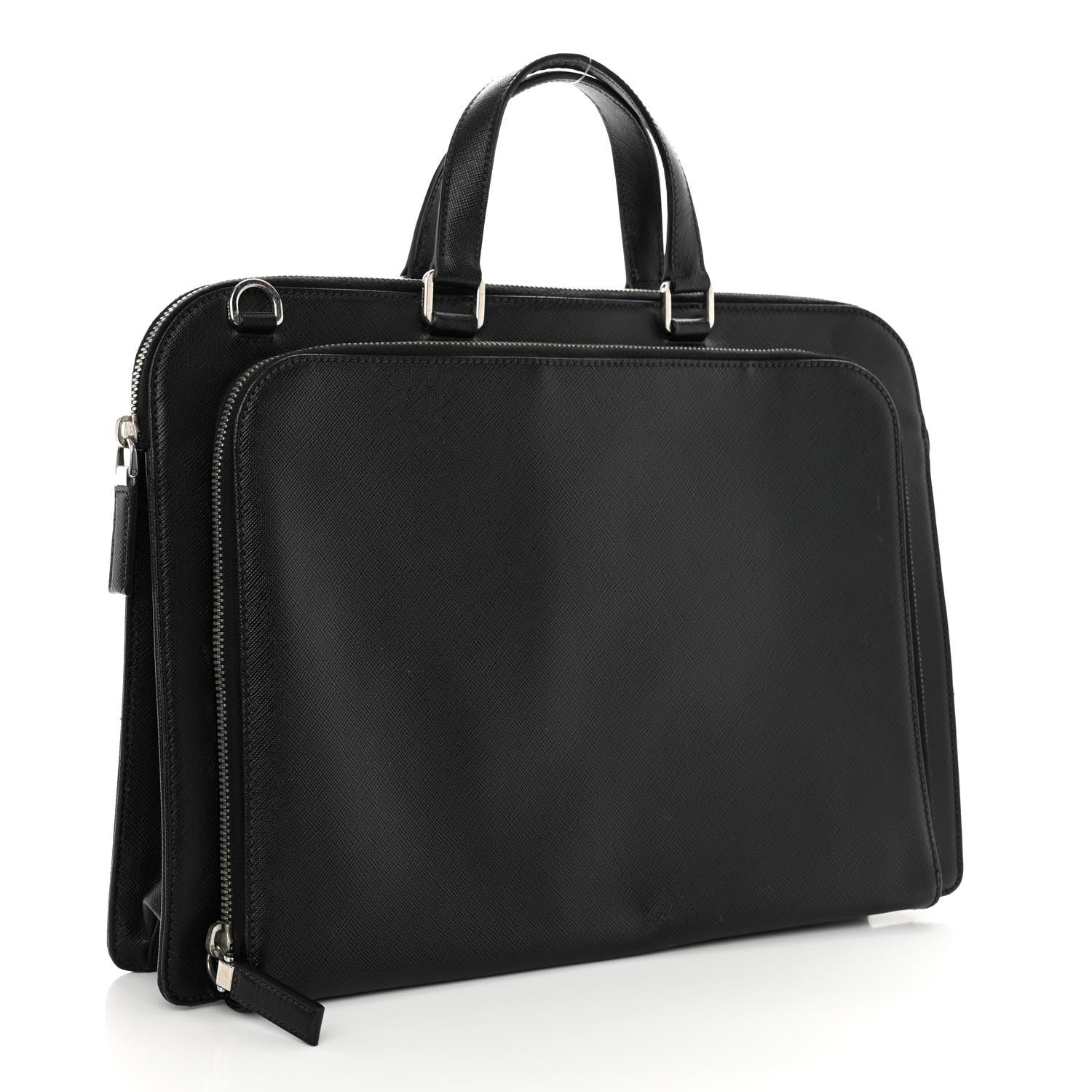 Prada Saffiano Travel Briefcase Black 3 of 11