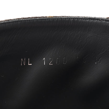 Louis Vuitton Calfskin Monogram Wonderland Flat Ranger Boots 39 Black 9 of 11