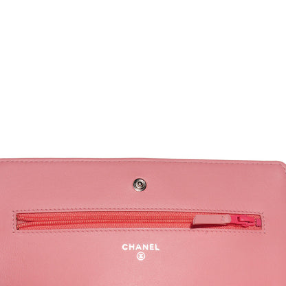 Chanel Patent Quilted Wallet On Chain WOC Pink 5 of 8