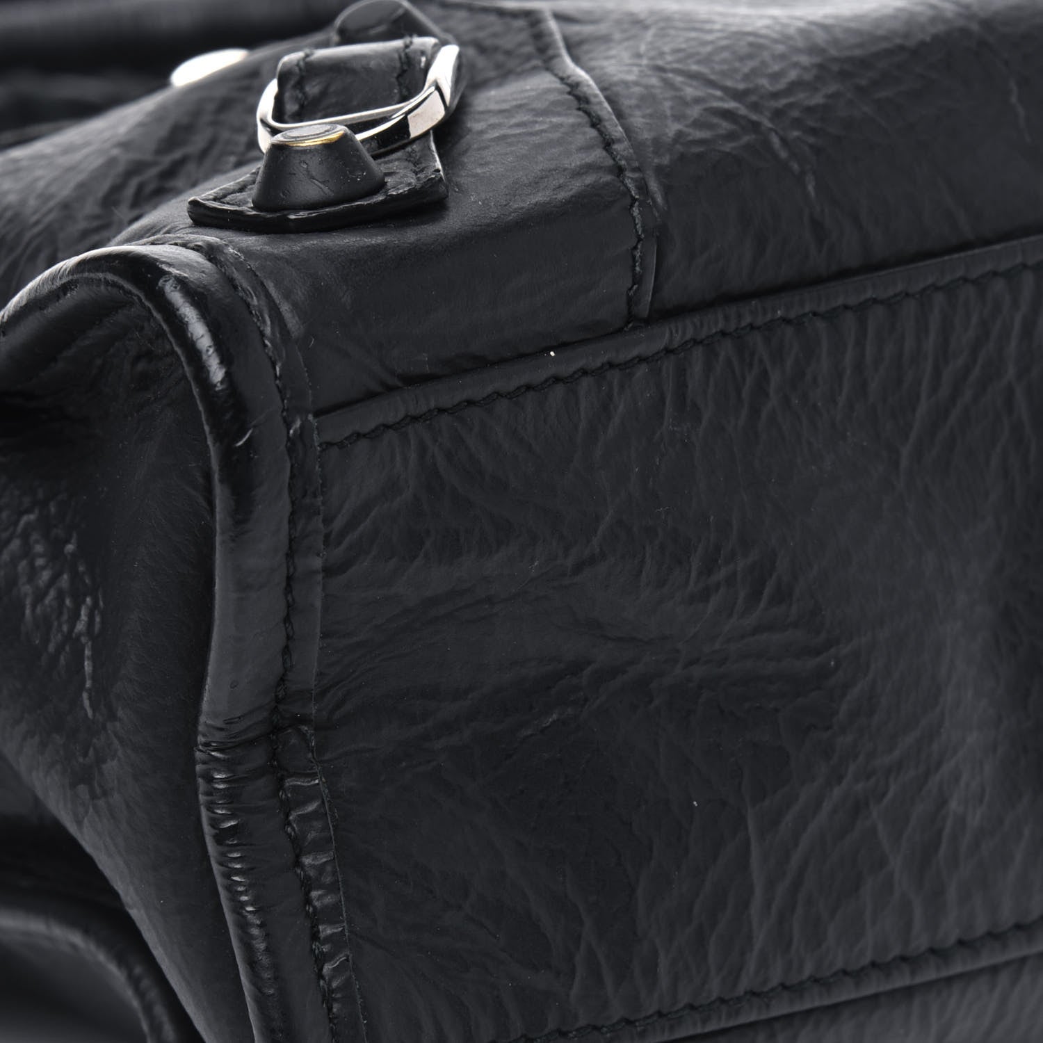 Balenciaga Matte Goatskin Rubber Covered Classic Hardware Mini City Black 9 of 18