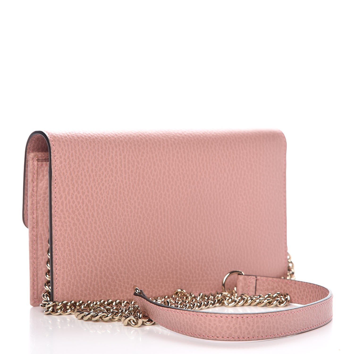 Gucci Dollar Calfskin Interlocking G Chain Wallet Soft Pink 3 of 7