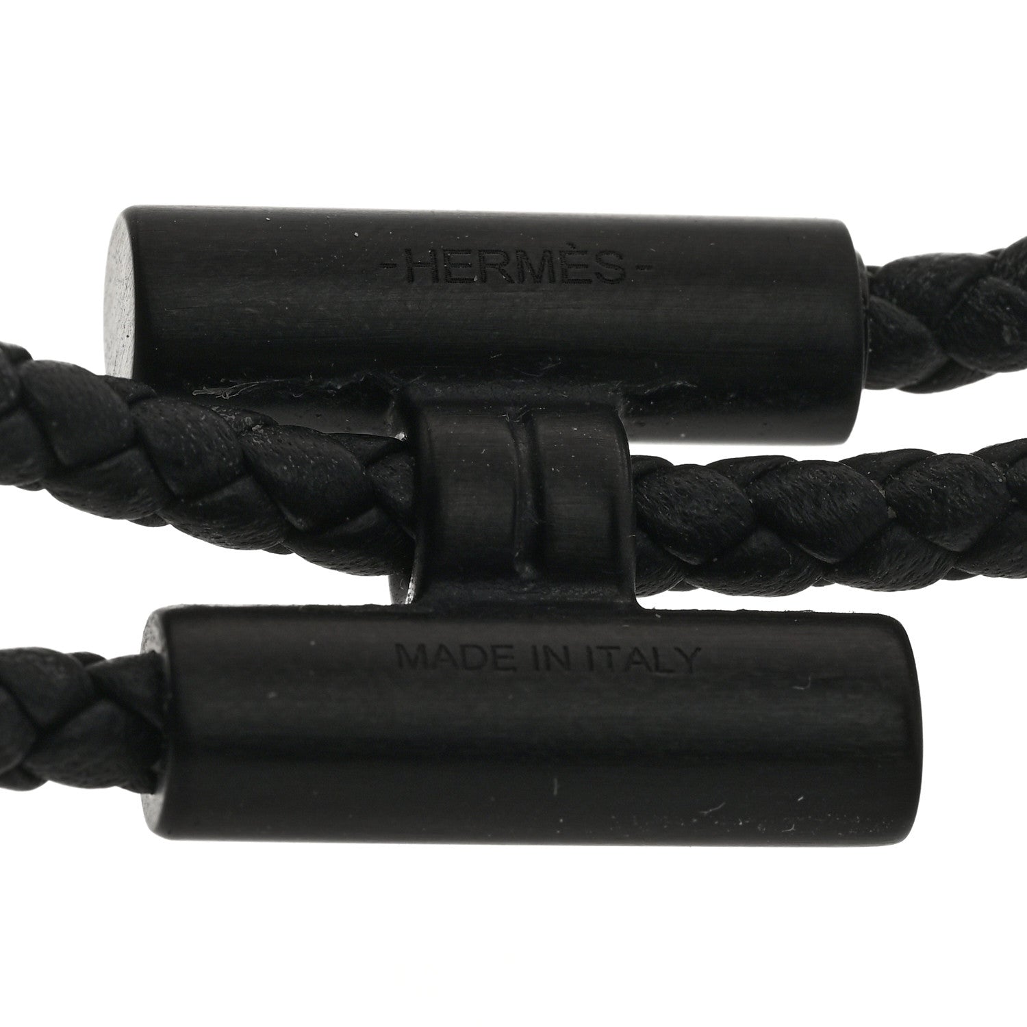Hermes Swift Double Wrap Cord Tournis Tresse Bracelet T6 Black 4 of 4