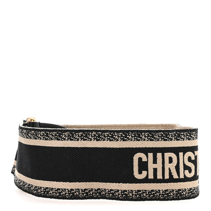 Christian Dior Canvas Embroidered Shoulder Strap Blue 2 of 5