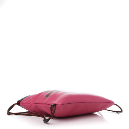 Gucci Grained Calfskin Logo Drawstring Backpack Box Pink Green Black 4 of 12