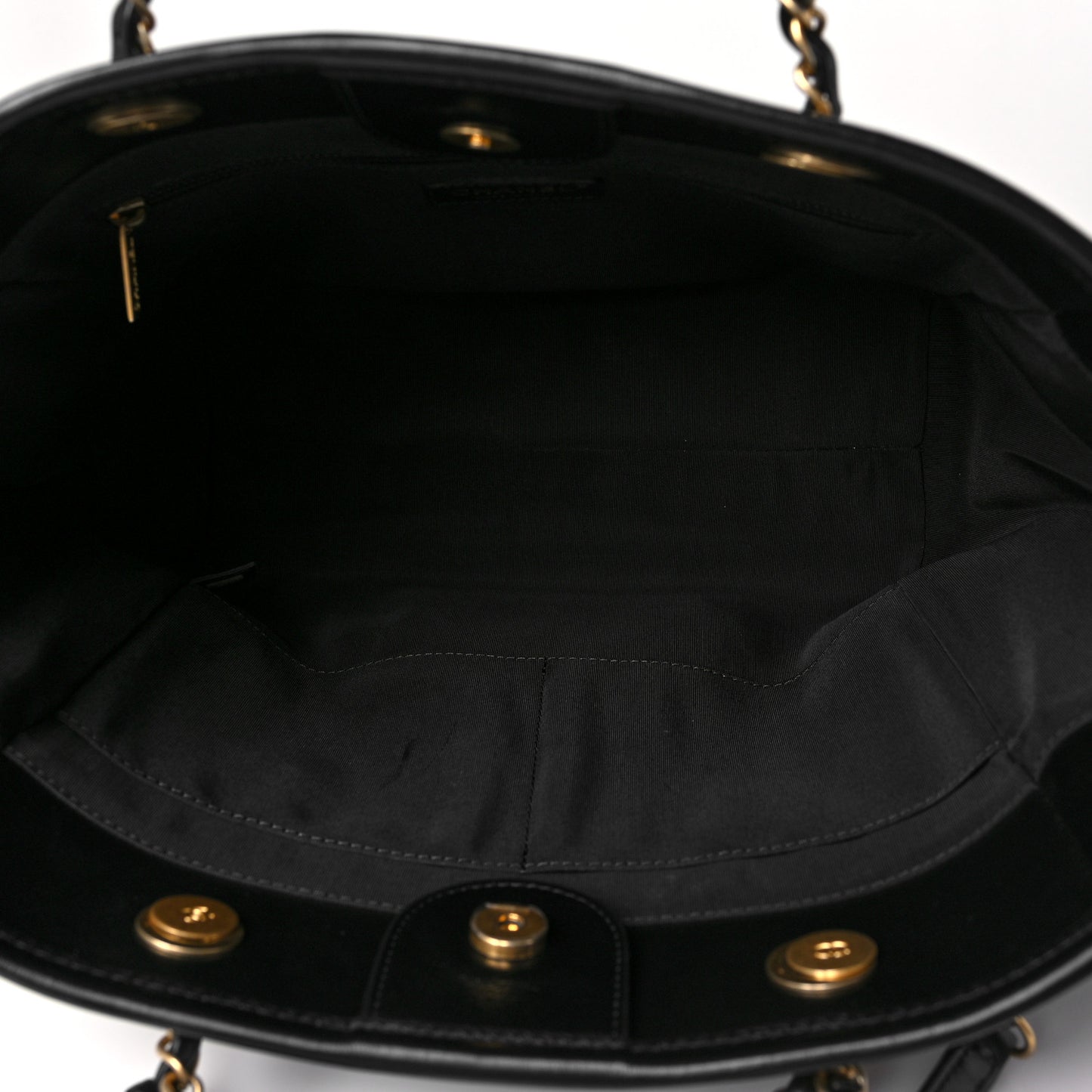 Aged Calfskin Small Charms Deauville Tote Black