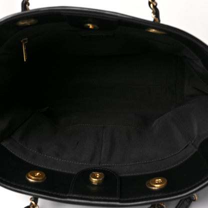 Chanel Aged Calfskin Small Charms Deauville Tote Black 5 of 10