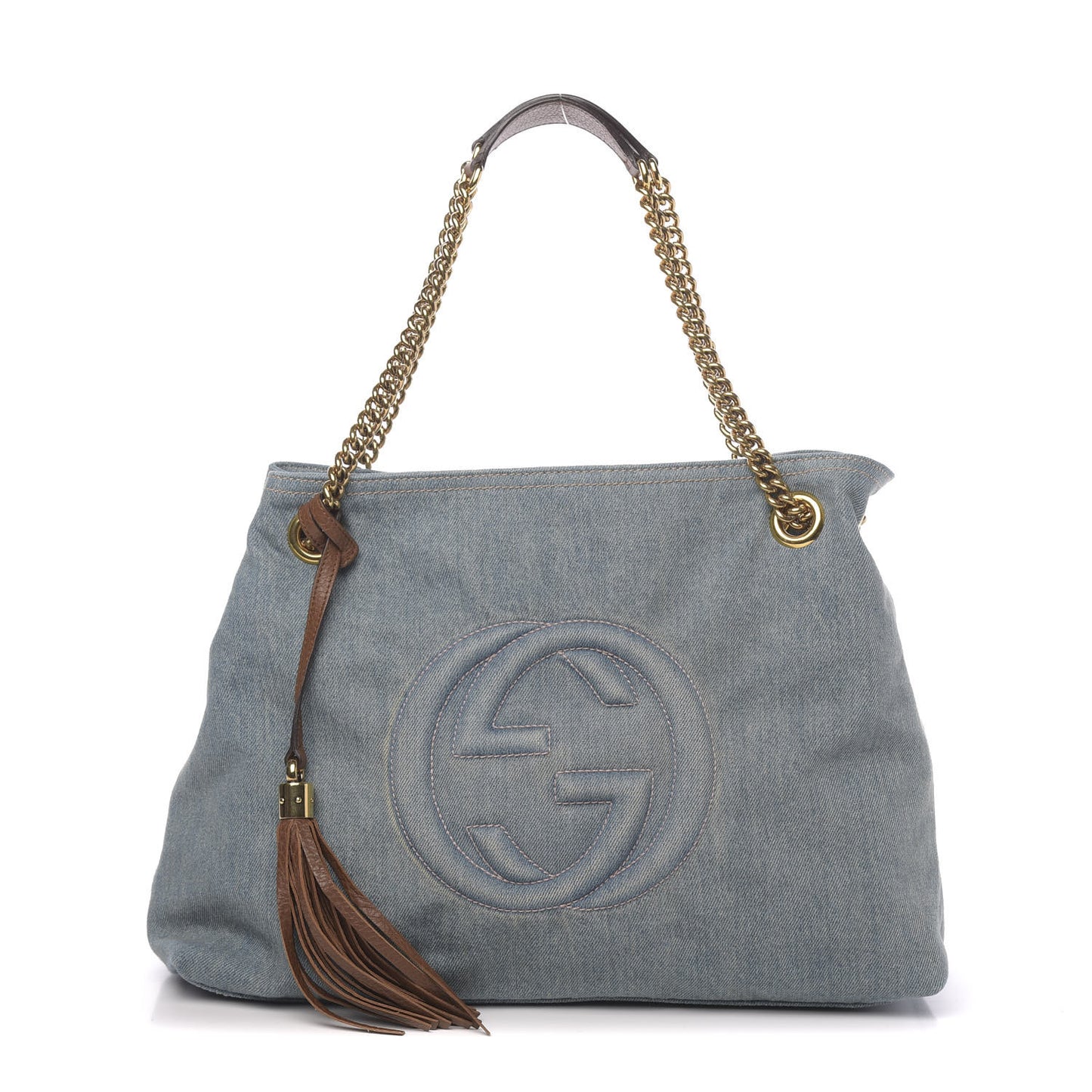 Denim Medium Soho Chain Shoulder Bag Blue