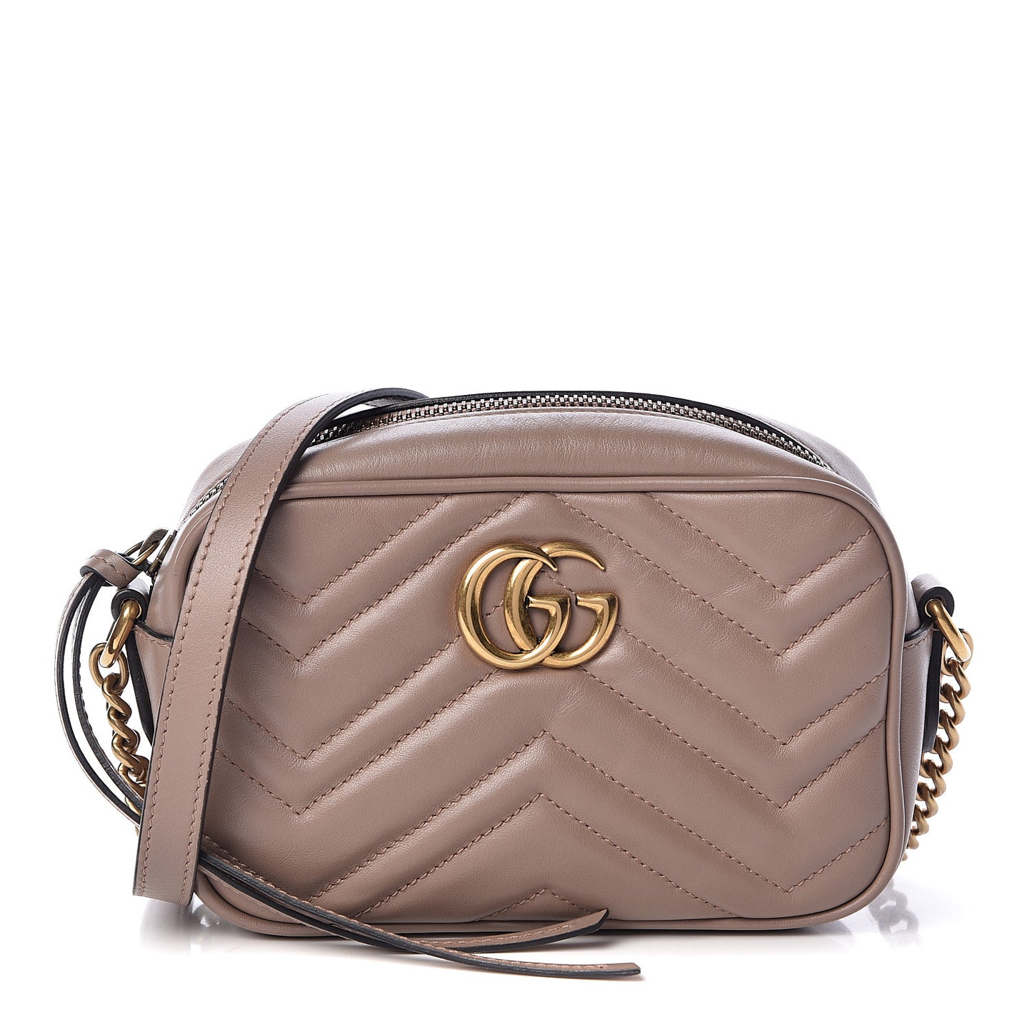 Calfskin Matelasse Mini GG Marmont Chain Shoulder Bag Porcelain Rose