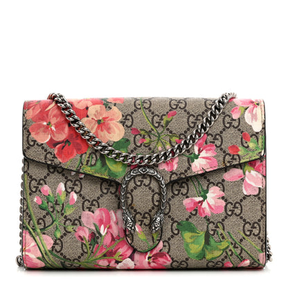 Gucci GG Supreme Monogram Blooms Mini Dionysus Chain Wallet Beige Multicolor Dry Rose 1 of 10