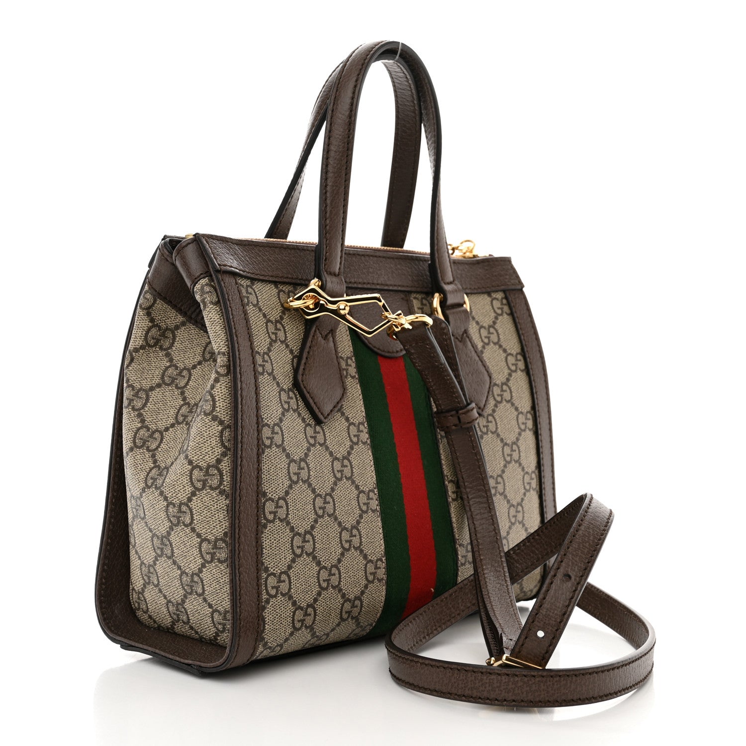 Gucci GG Supreme Monogram Small Ophidia Tote Bag Brown 3 of 12