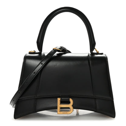 Balenciaga Shiny Box Calfskin Small Hourglass Top Handle Bag Black 1 of 9