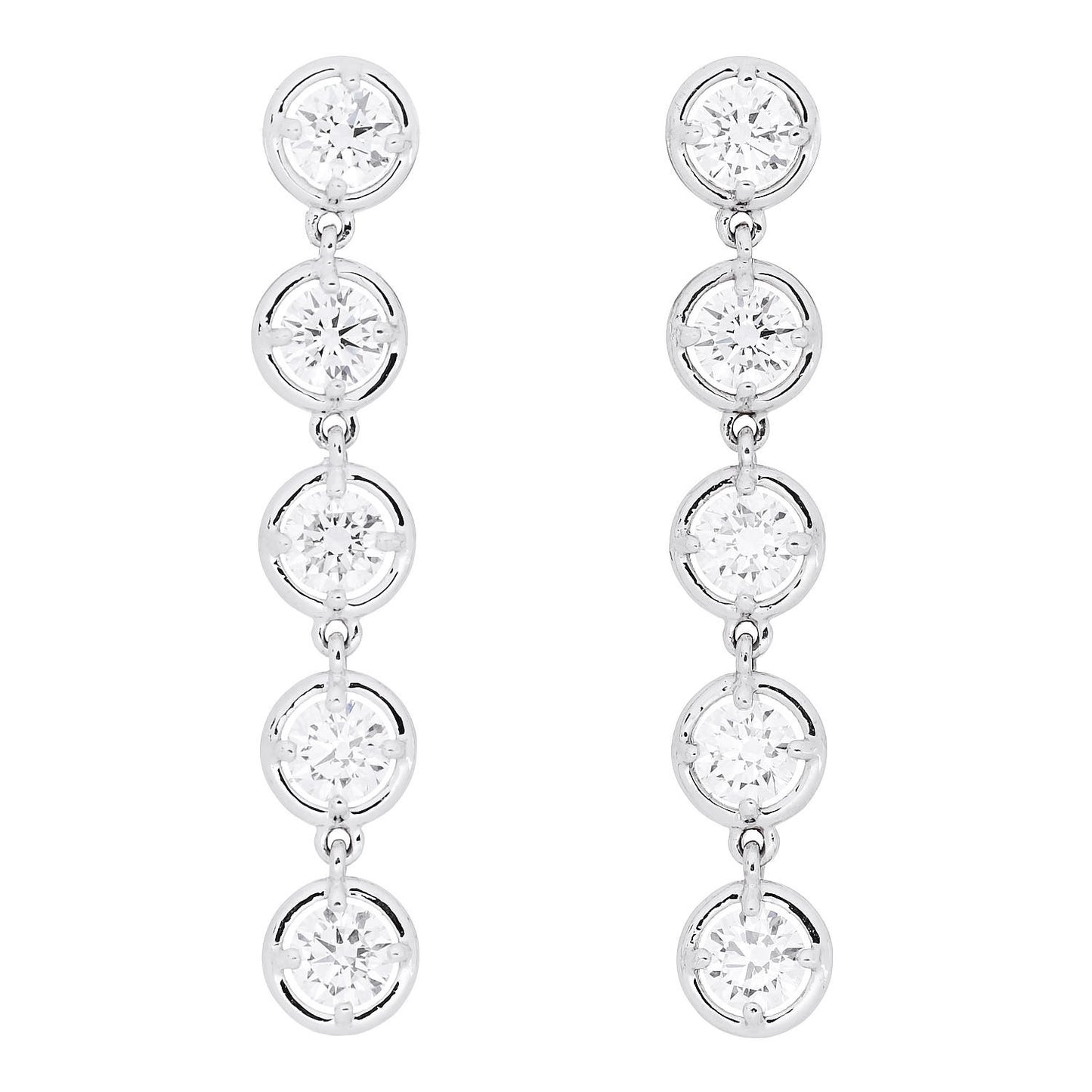 18K White Gold Diamond Palmyre Earrings