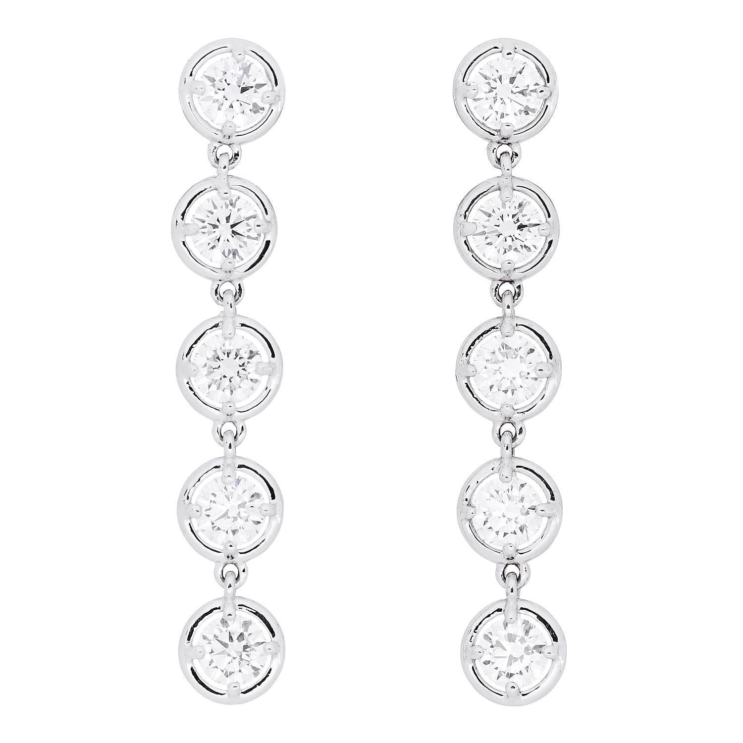 Van Cleef & Arpels 18K White Gold Diamond Palmyre Earrings 1 of 5