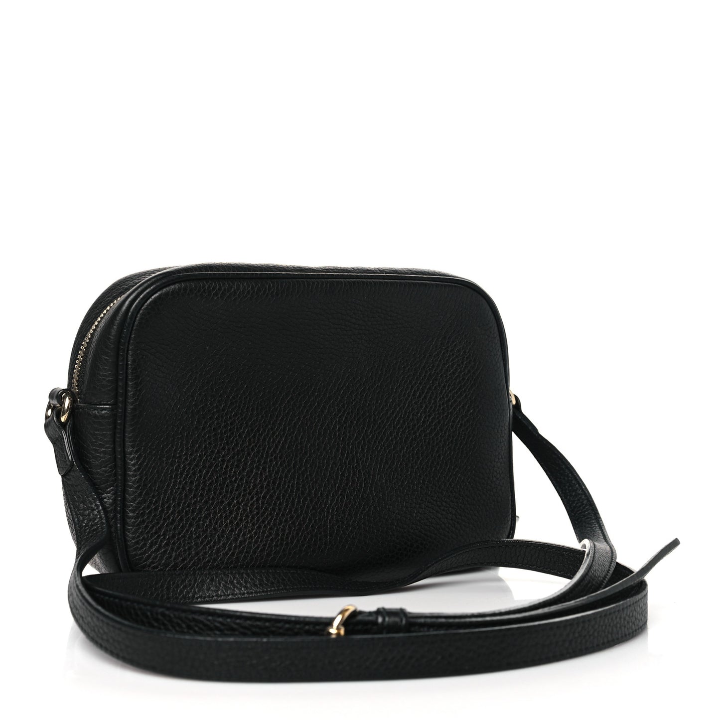 Pebbled Calfskin Small Soho Disco Bag Black