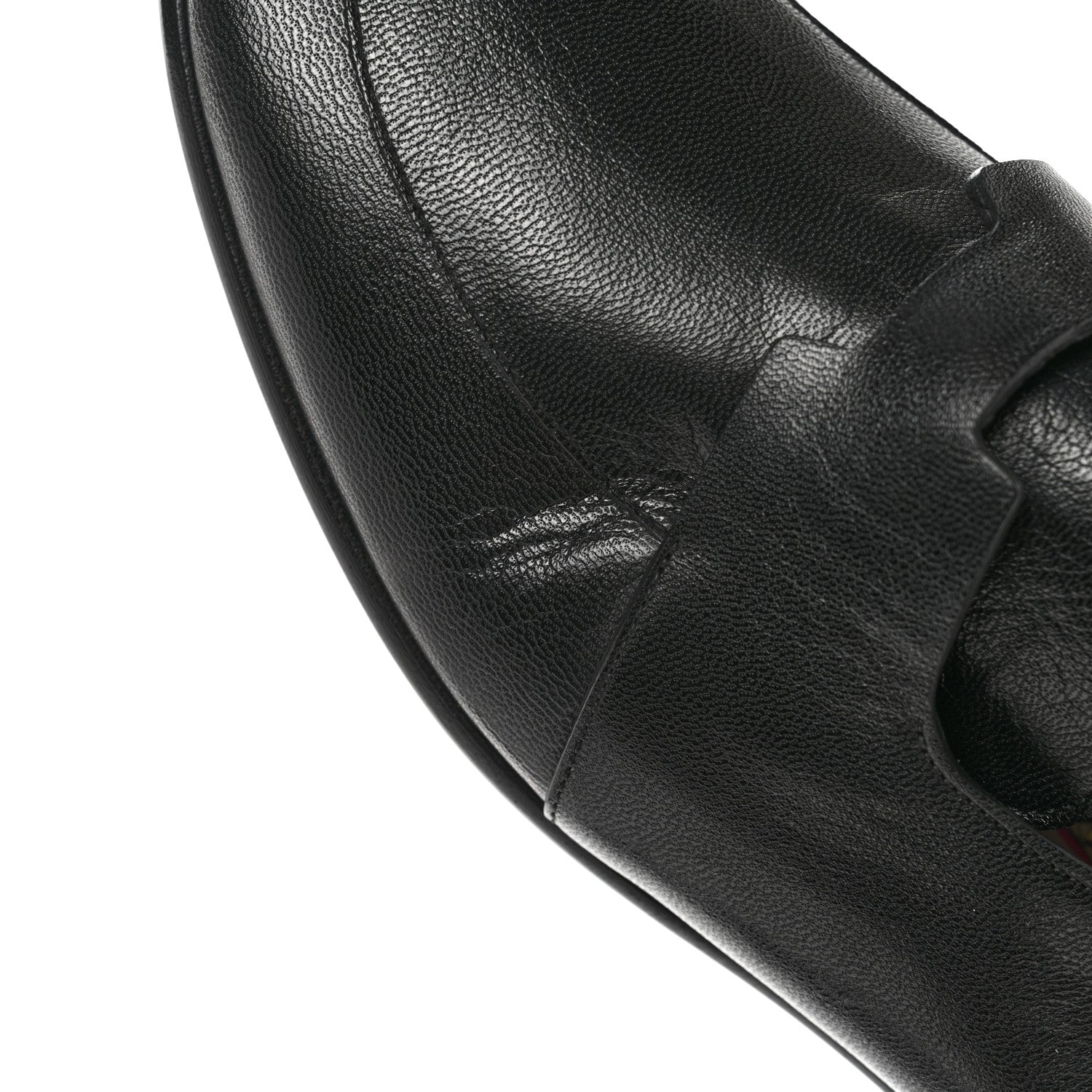 Hermes Goatskin Womens Ancora Moccasin Loafers 36 Black 10 of 10
