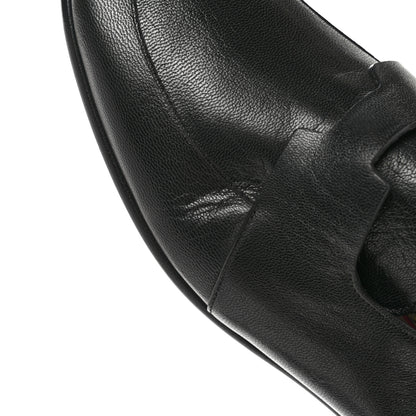 Hermes Goatskin Womens Ancora Moccasin Loafers 36 Black 10 of 10