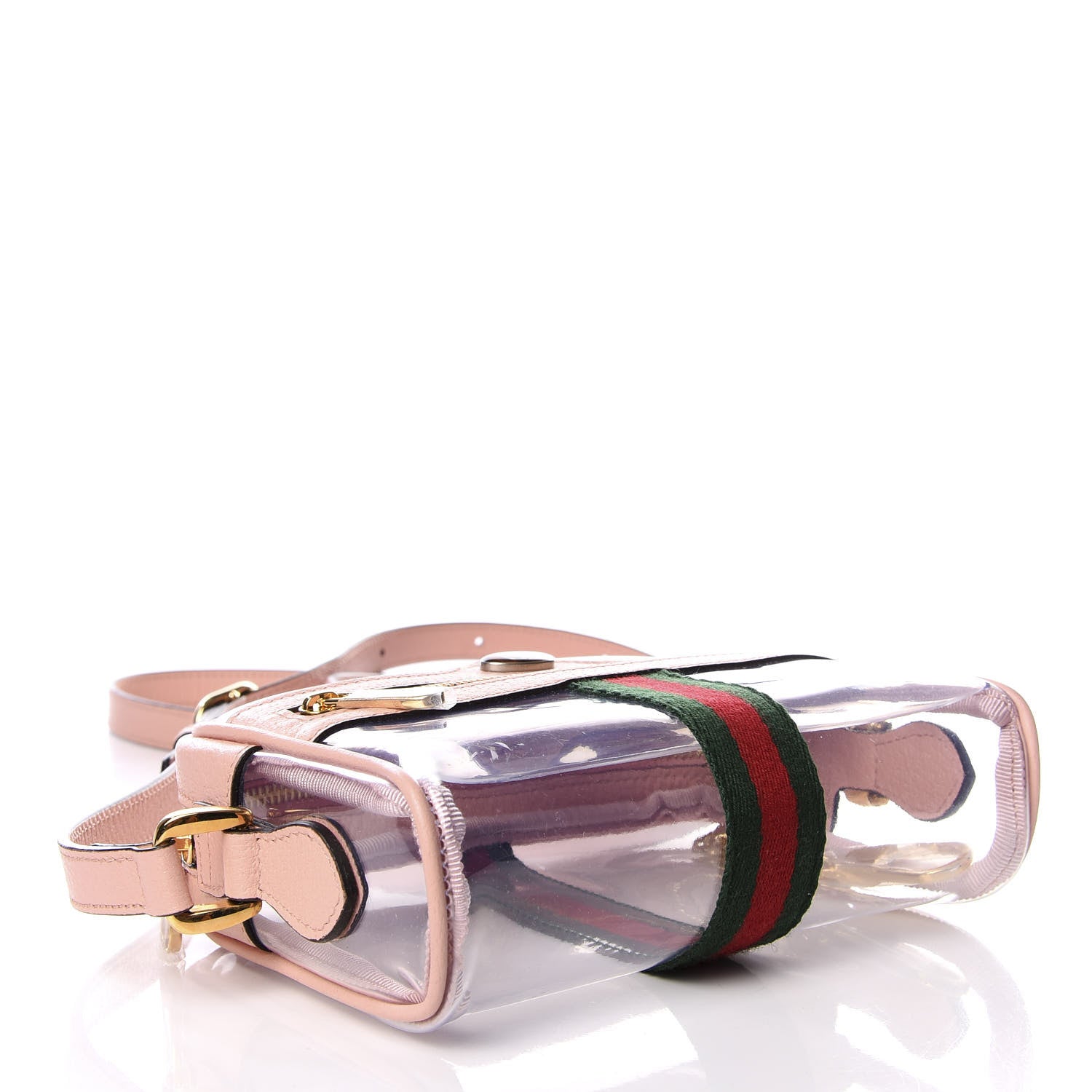 Gucci Vinyl Web Mini Ophidia Transparent Shoulder Bag Perfect Pink 3 of 8