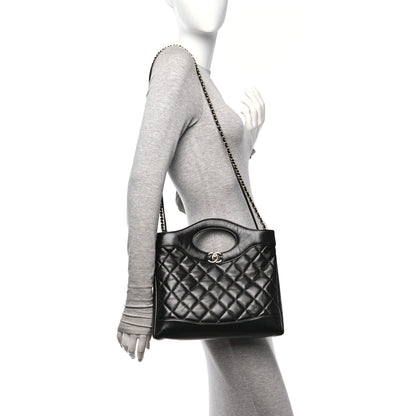 Chanel Shiny Lambskin Quilted Small 31 Shopping Bag Black 2 of 10