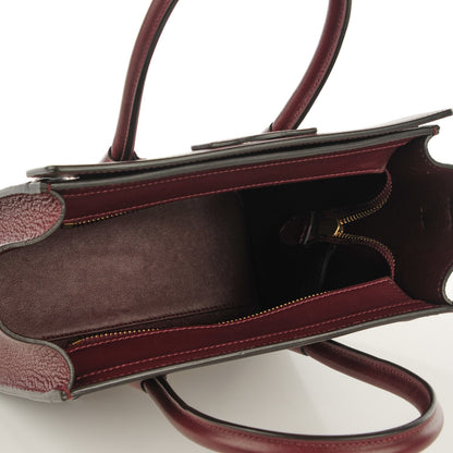 Celine Smooth Calfskin Goatskin Nano Luggage Burgundy 7 of 16