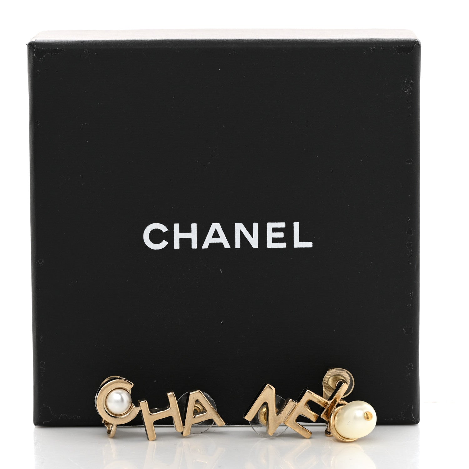 Chanel Pearl Cha Nel Drop Earrings White Gold 5 of 5
