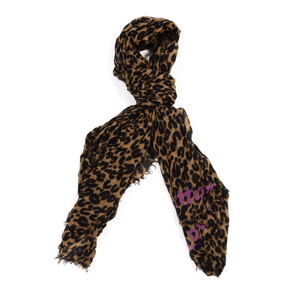 Louis Vuitton Cashmere Silk Leopard Etole Stole Marron 1 of 5