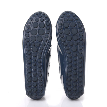 Louis Vuitton Patent Calfskin Oxford Ballerina Flats 37 Blue 6 of 8