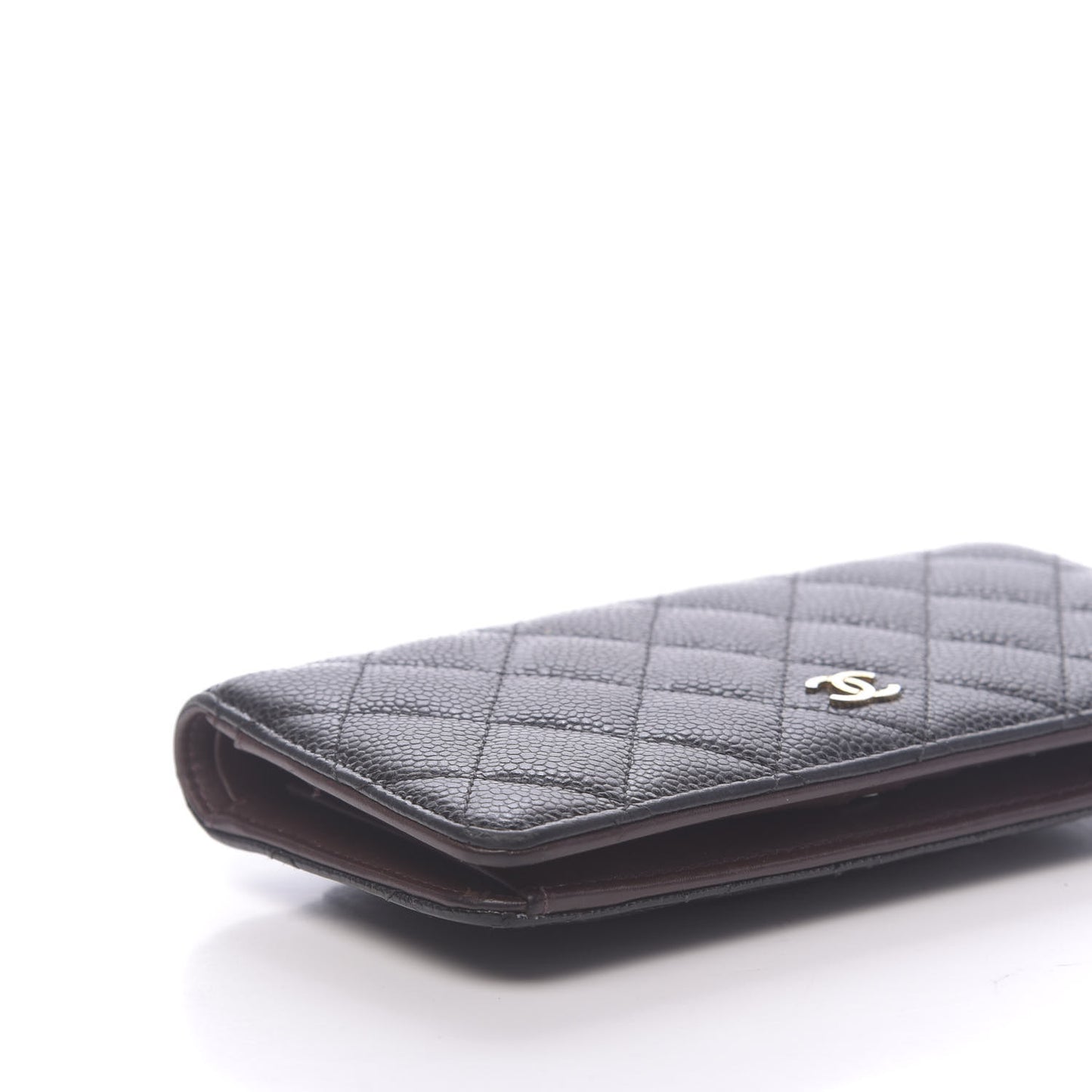 Caviar Quilted Yen Wallet Black