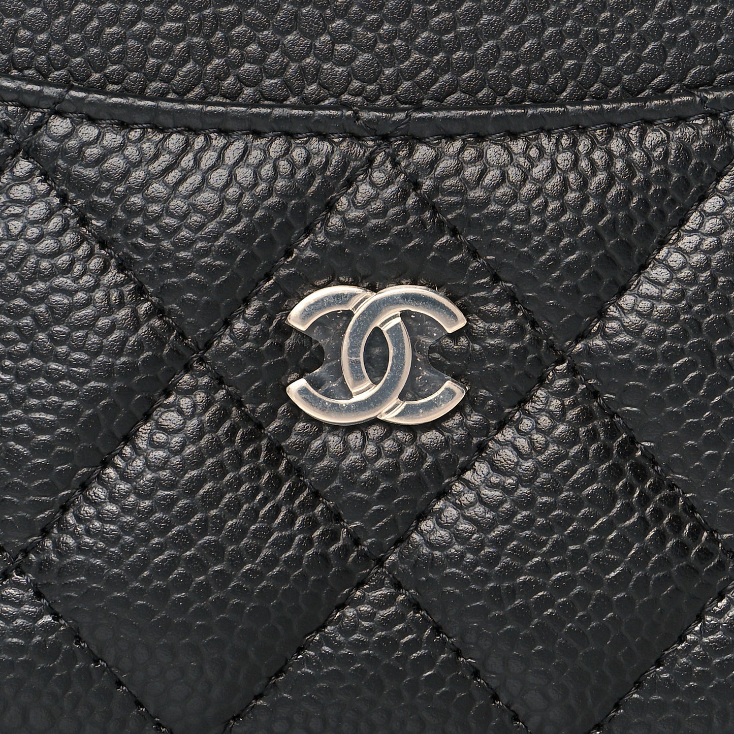 Caviar Quilted Card Holder Black
