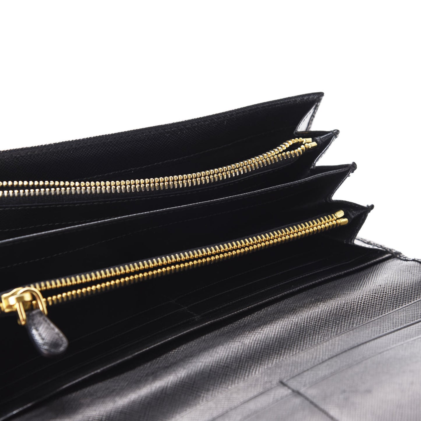 Saffiano Continental Flap Wallet Black