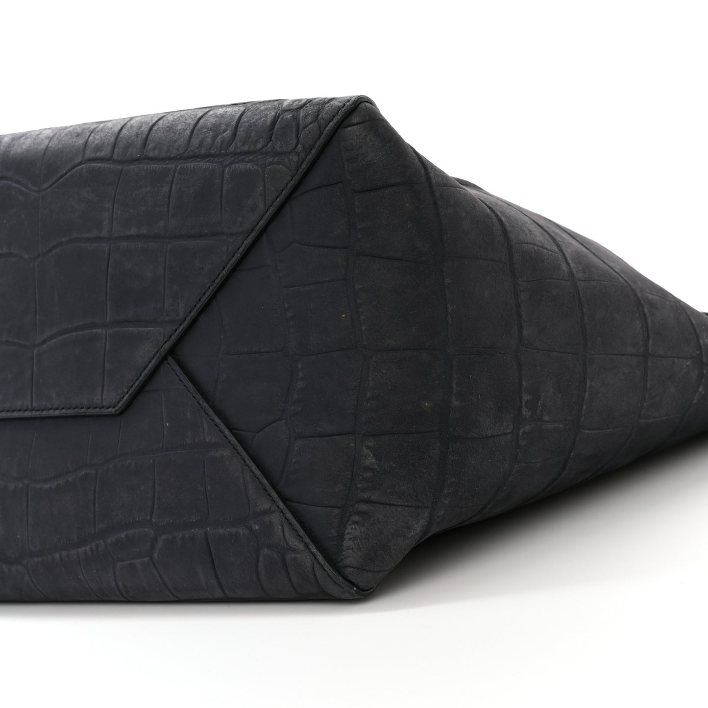 Crocodile Embossed Nubuck Small Belt Cabas Phantom Navy Blue