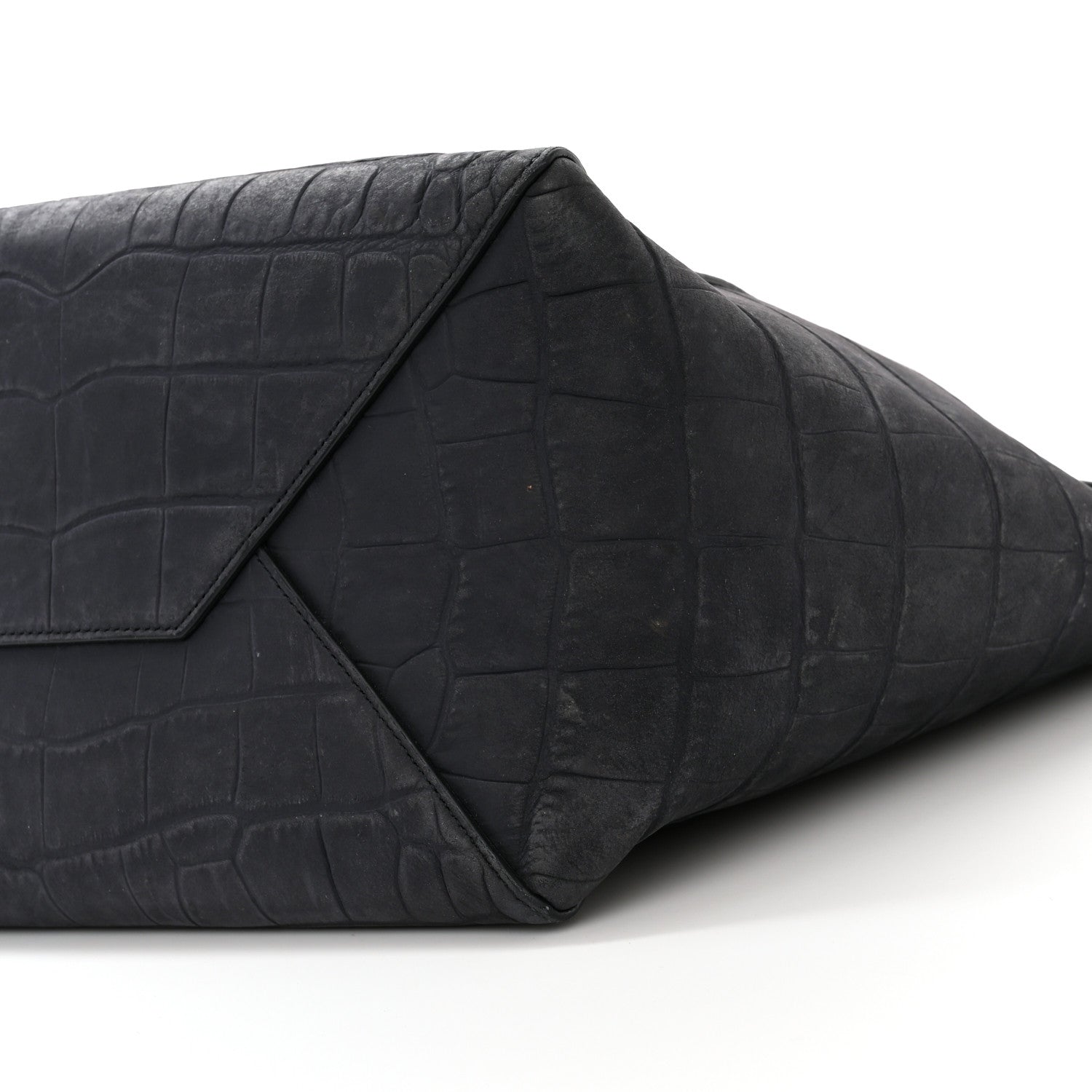 Celine Crocodile Embossed Nubuck Small Belt Cabas Phantom Navy Blue 10 of 12