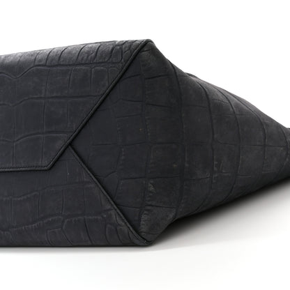 Celine Crocodile Embossed Nubuck Small Belt Cabas Phantom Navy Blue 10 of 12