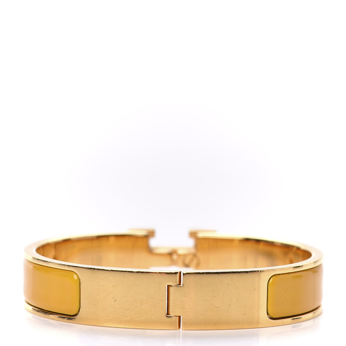 Enamel Narrow Clic Clac H Bracelet GM Jaune Madras